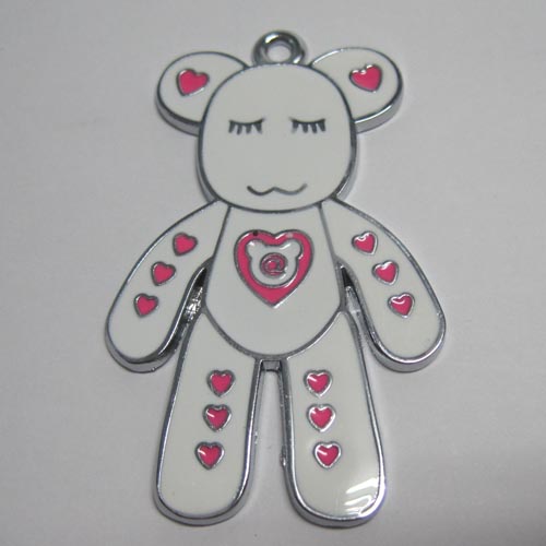 CH6金屬小熊瞇瞇眼KEY(白)